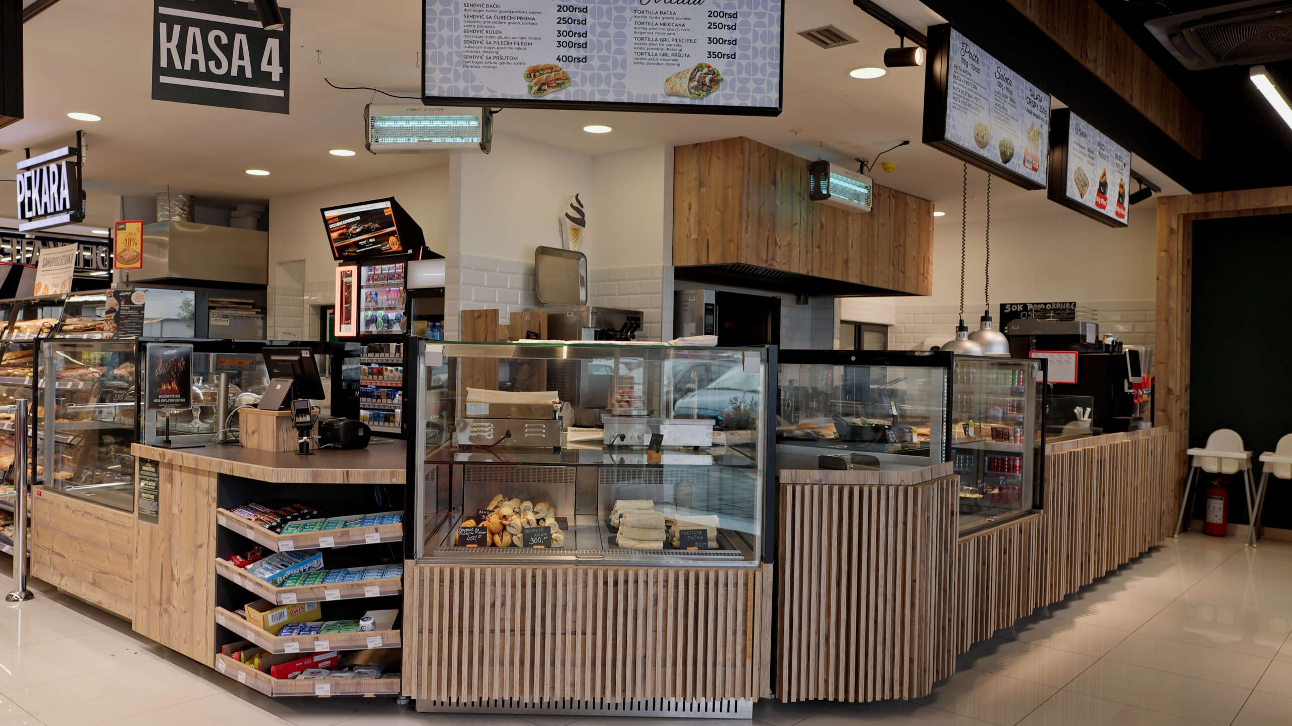 Checkout counters and checkout area