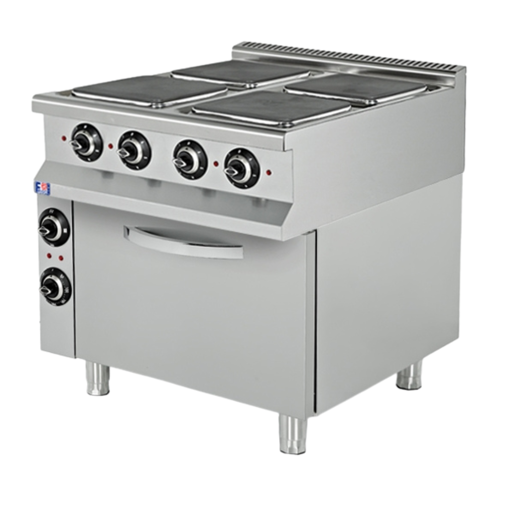 4 hot plates and oven