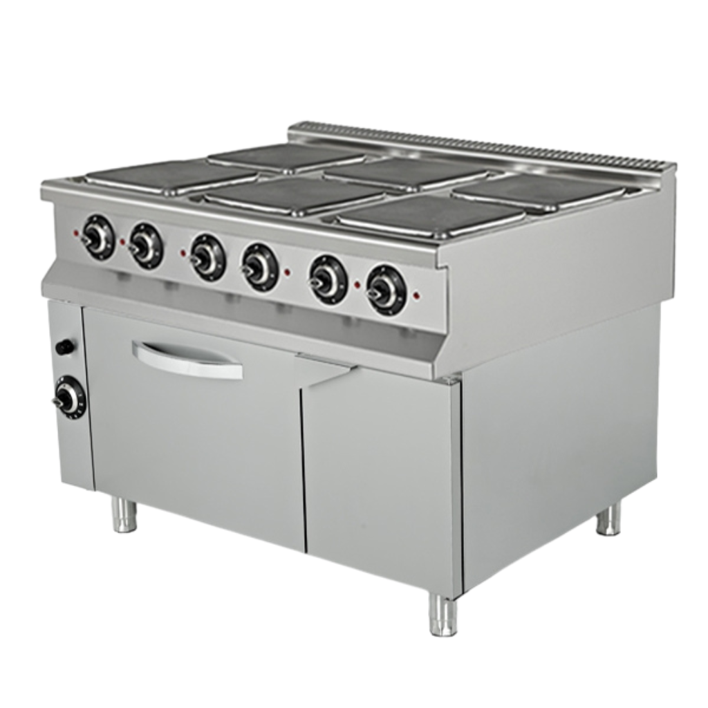 6 hot plates and oven