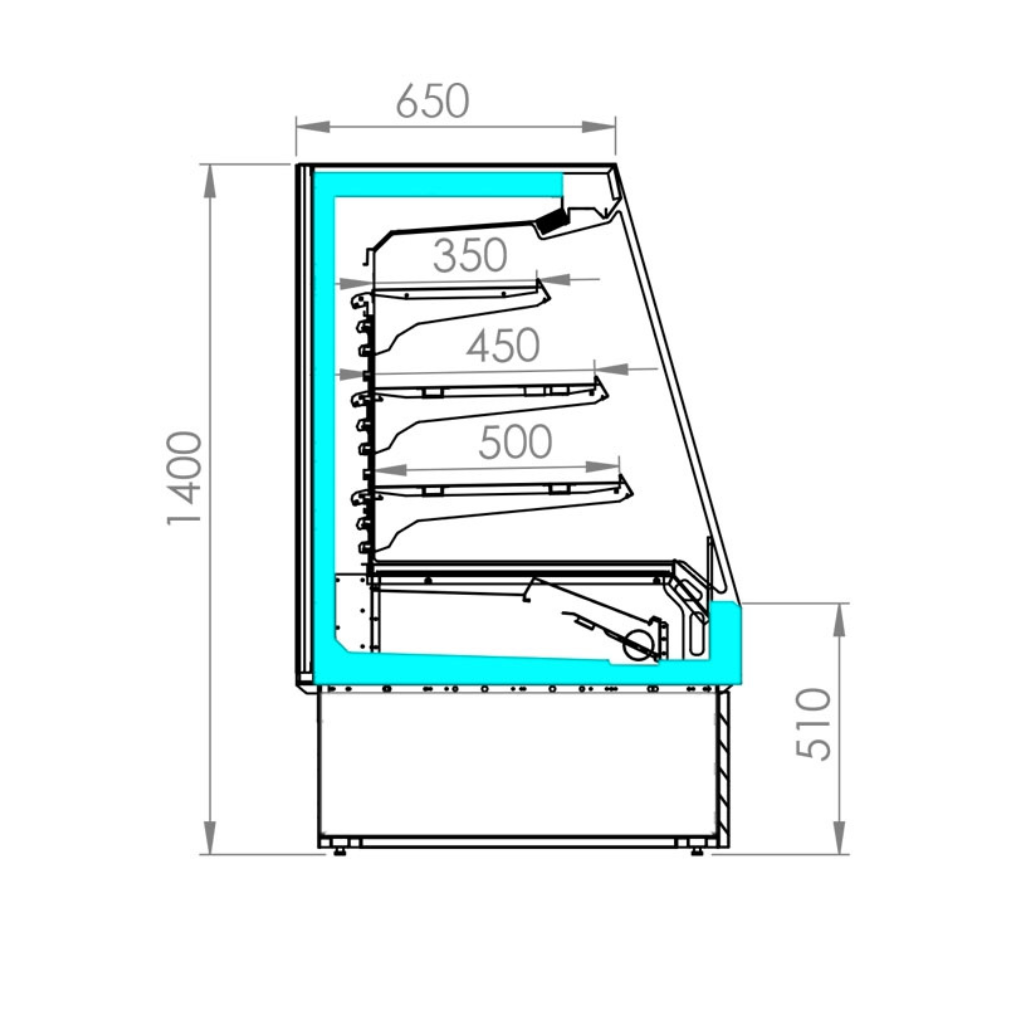 Oslo VSV Semi-Vertical Refrigerated Display Case