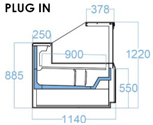 Bankayard Horizontal Refrigerated Display Case