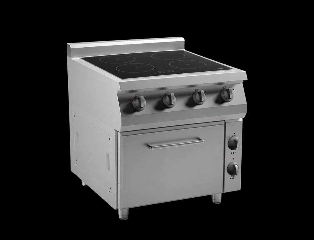 Four heating zones and oven